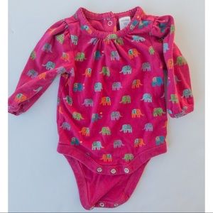 BabyGap 0-3 Bodysuit Pink with Elephants